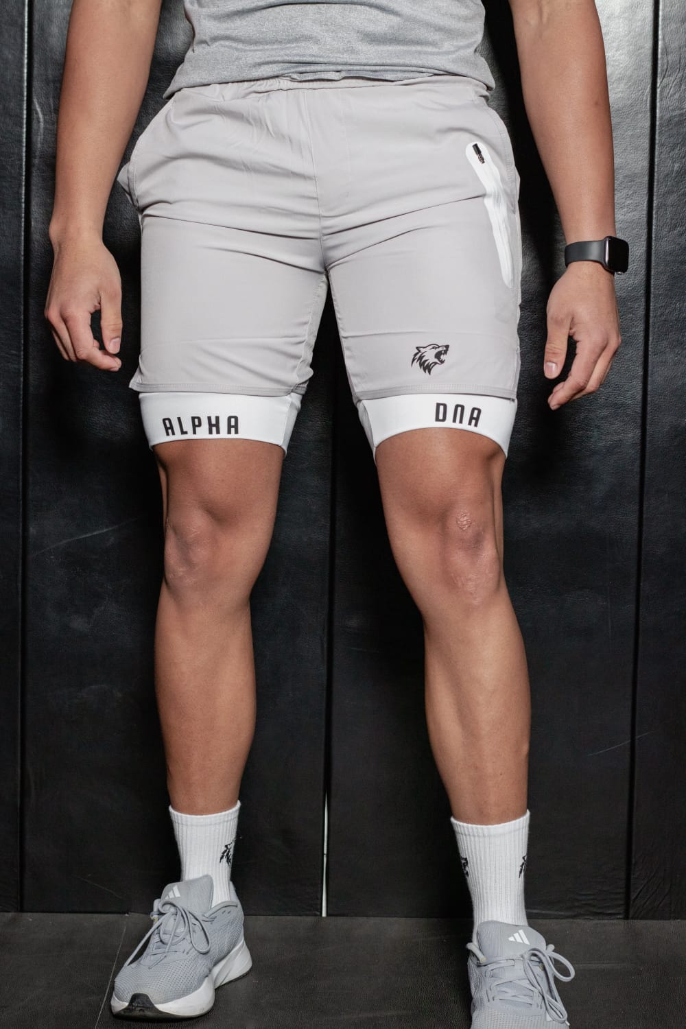 2-in-1 Pro Shorts (Gray/White)