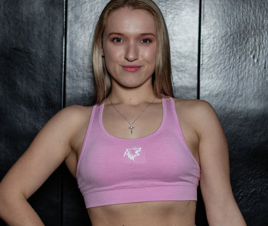 Ladies Sports Bra (Pink) - Double Strap