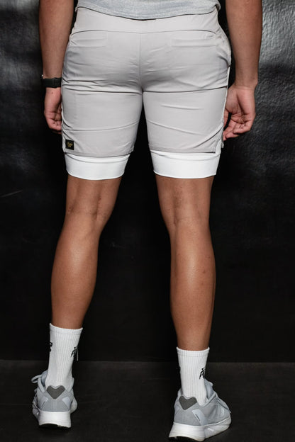 2-in-1 Pro Shorts (Gray/White)